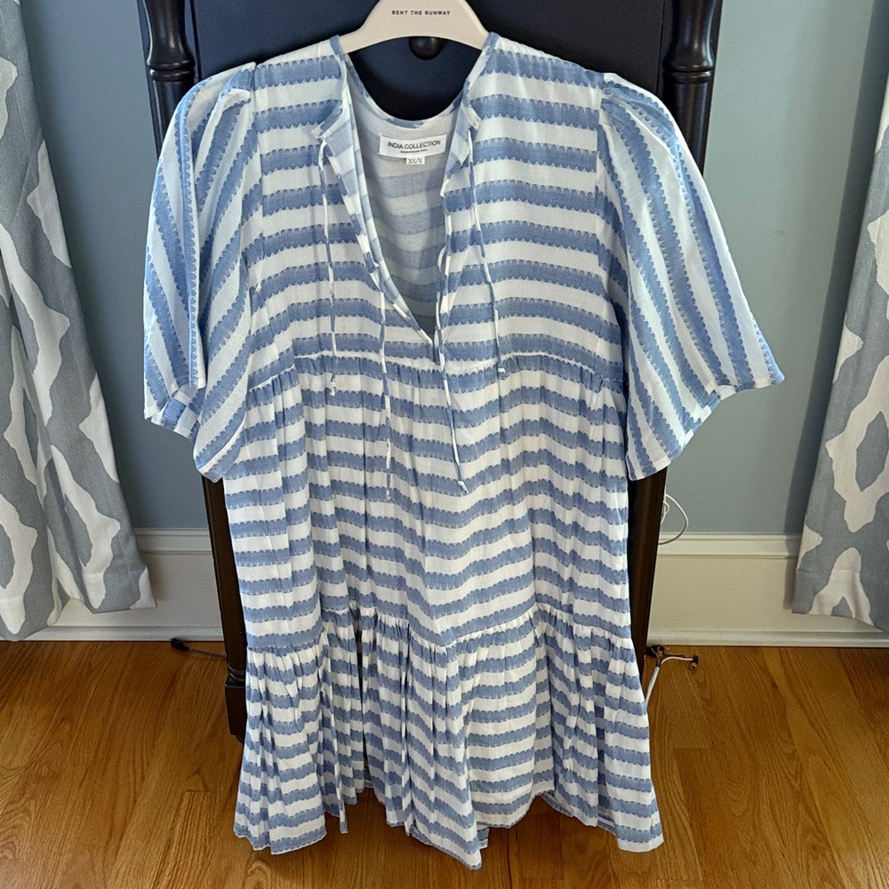 Emerson Fry Blue and White Striped Blouse